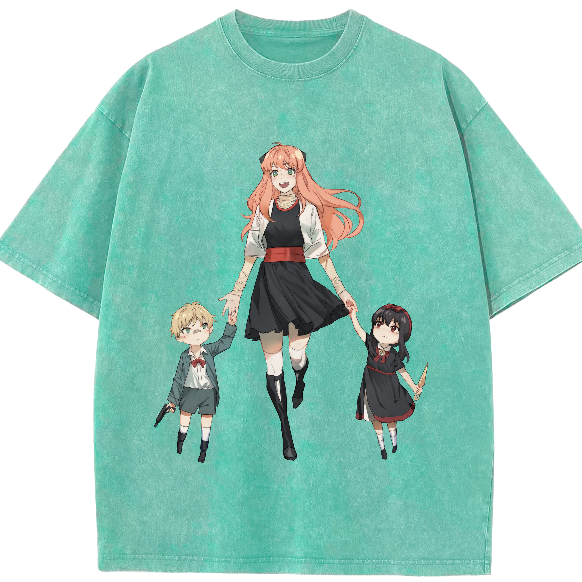 （画像用） SPY×FAMILY间谍家家酒 綿100% ヴィンテージ風 半袖Tシャツ（フロントプリント）